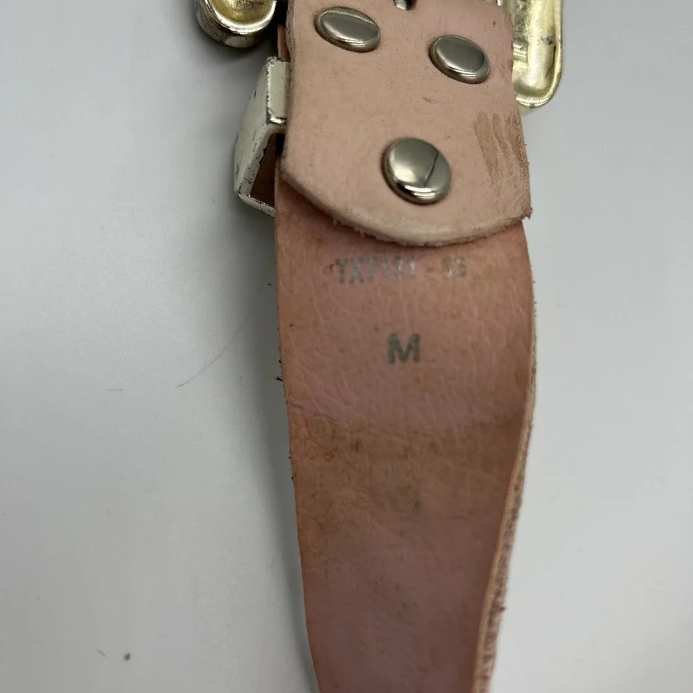 Pink Leather Western Belt Rhinestone Cowgirl Floral Buckle Belt